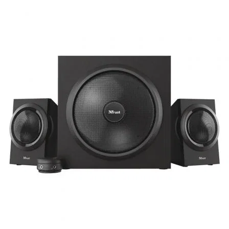Trust Yuri Altavoces 2.1 con Subwoofer para PC | 120W Potencia Pico | Control de Graves | Madera | Conexión 3.5 mm para Portátil y Smartphone | Artículo 23696 Trust Yuri Altavoces 2.1 con Subwoofer para PC | 120W Potencia Pico | Control de Graves | Madera | Conexión 3.5 mm para Portátil y Smartphone | Artículo 23696